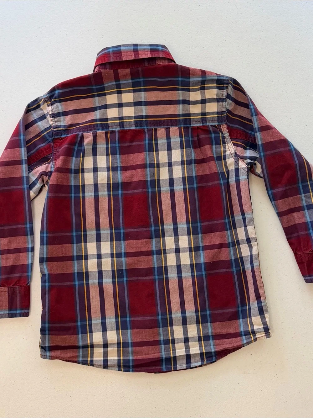 OshKosh B'gosh Maroon and Blue Plaid Button-Down Shirt